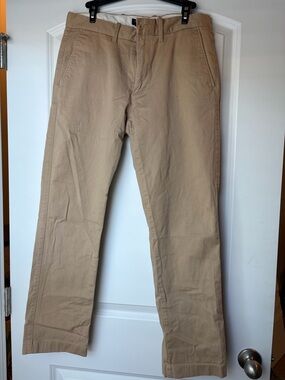 J. Crew Tan Cotton-Chino Straight Leg Pants